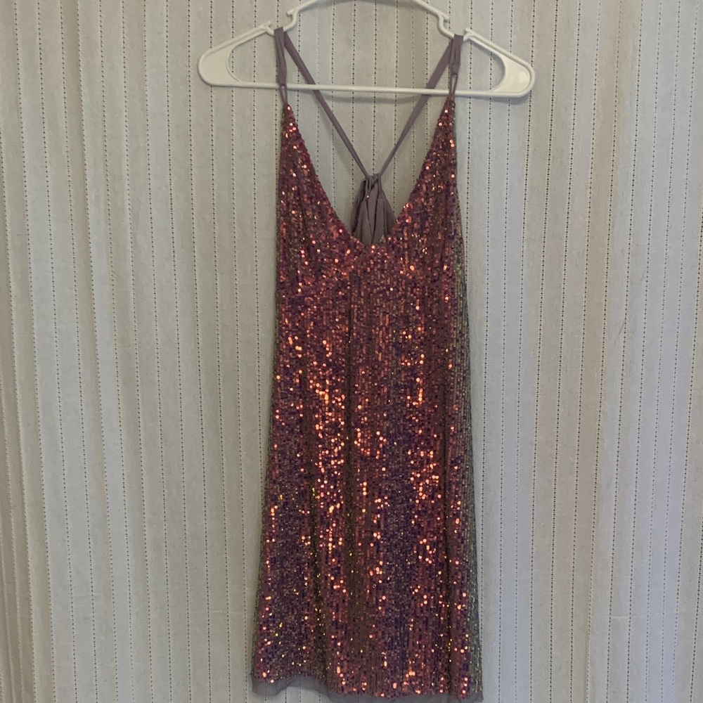 Free People Purple Sequin Chemise